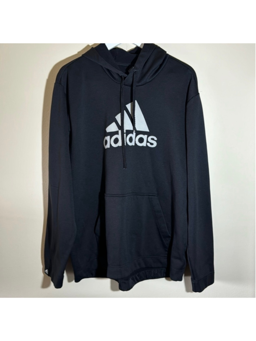 Adidas Black and White Pullover Hoodie Size L